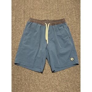 Vuori kore lined shorts mens blue active gym stretch drawstrings Large read